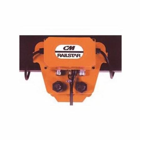Cm Railstar Motor Driven Trolley, 0125 To 2 Ton, Fits Beam Flange Width 338 To 6 In, Fits Beam 300